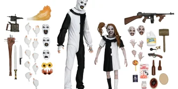 NECA anuncia pacote duplo de “Terrifier 2” com Art, o Palhaço, e a Menina Pálida