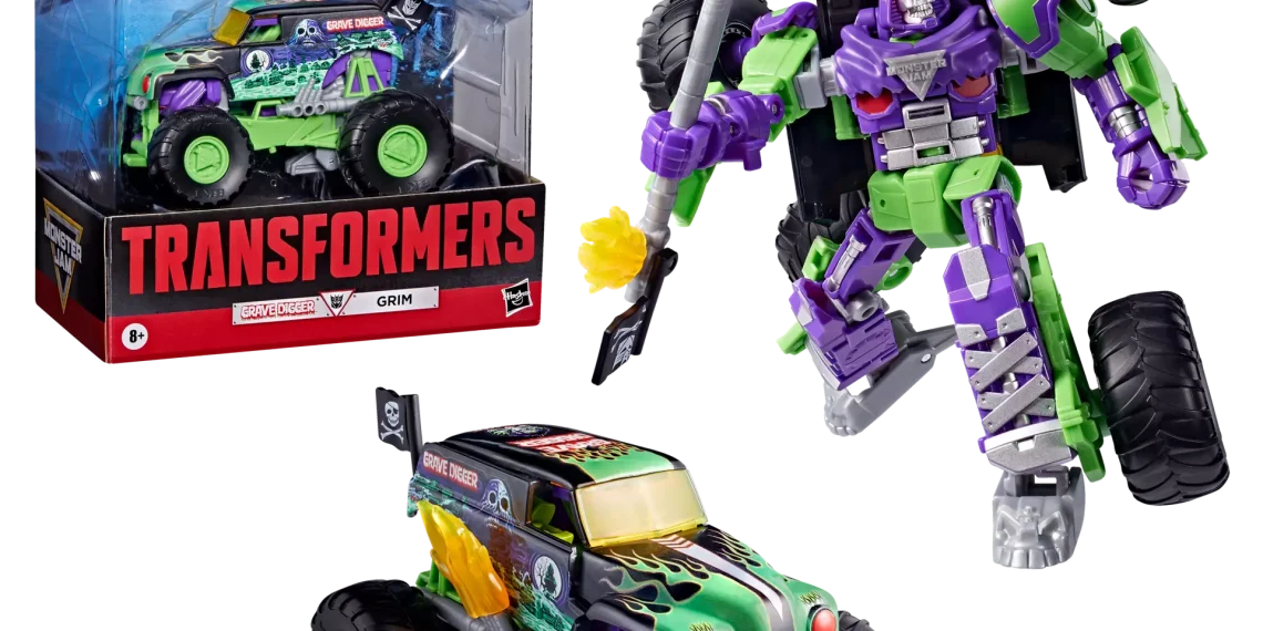 Hasbro/Takara Tomy anuncia colaboração “Transformers x Monster Jam: Grave Digger (Grim)”